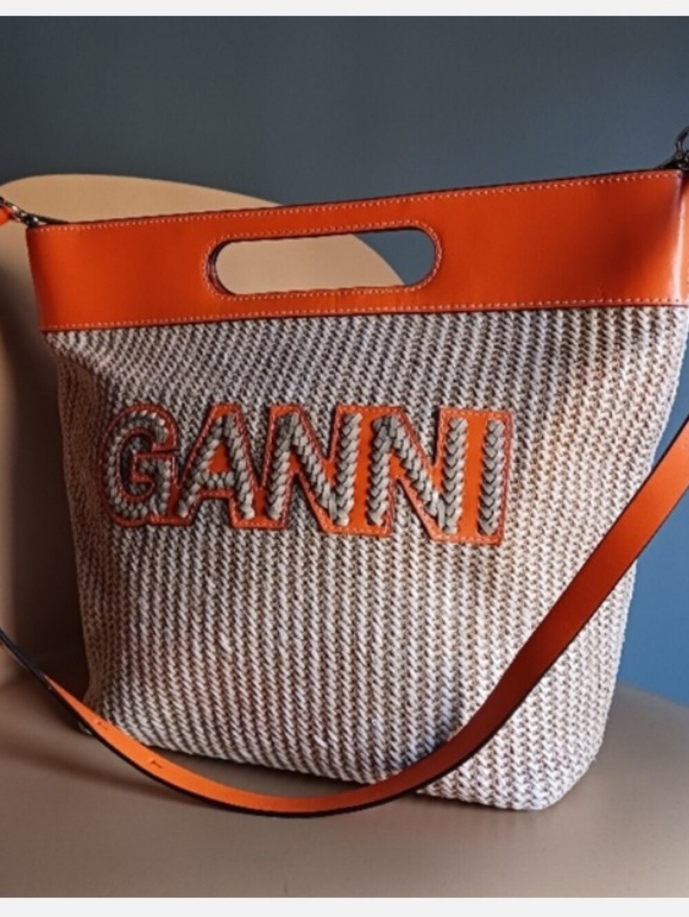 GANNI straw Crossbody Bah, Handbag
